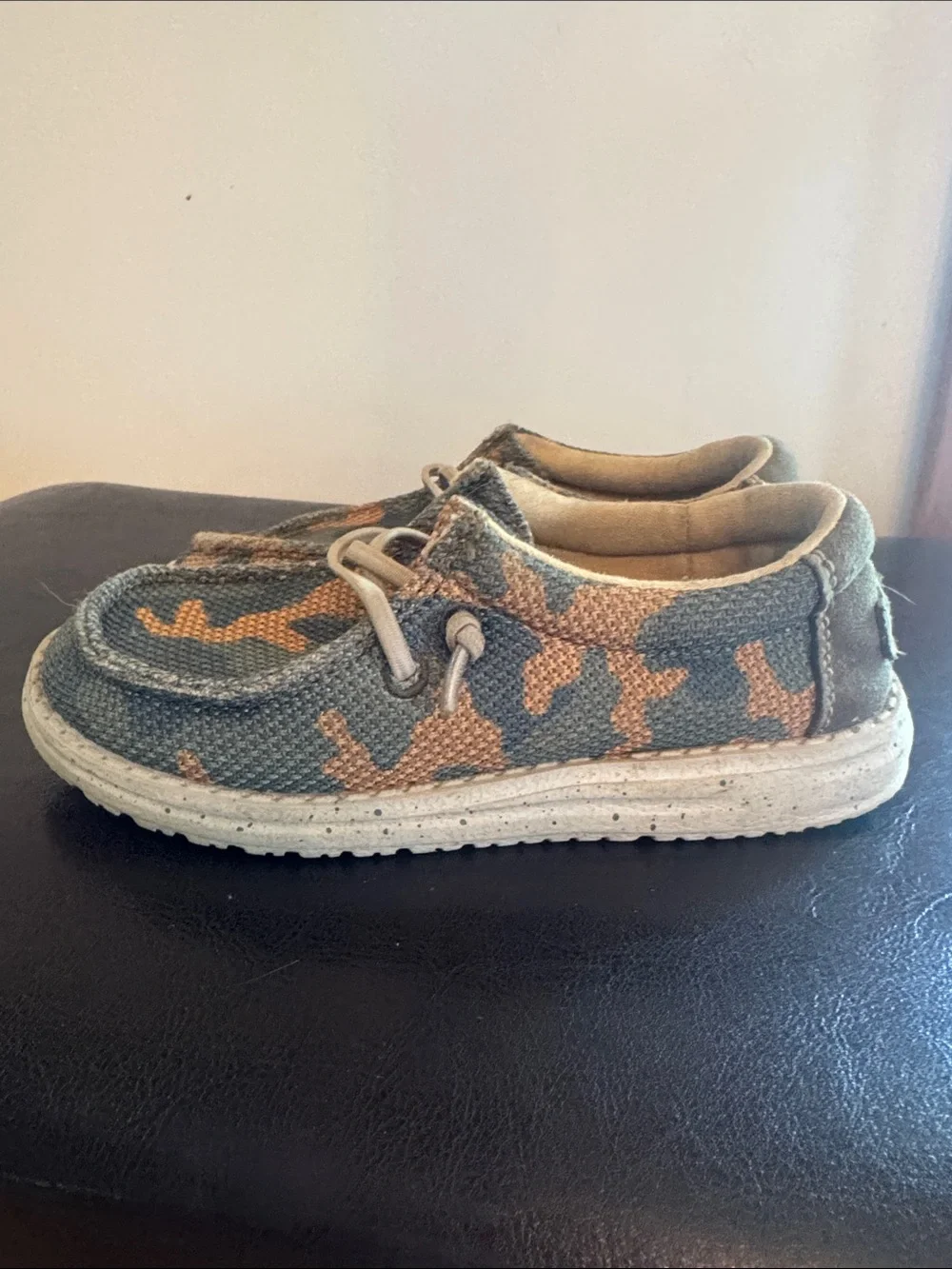 Hey dude-  Kids Canvas Camo Slip-On